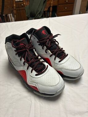 And1 White, Red & Black High-Top Basketball Sneakers